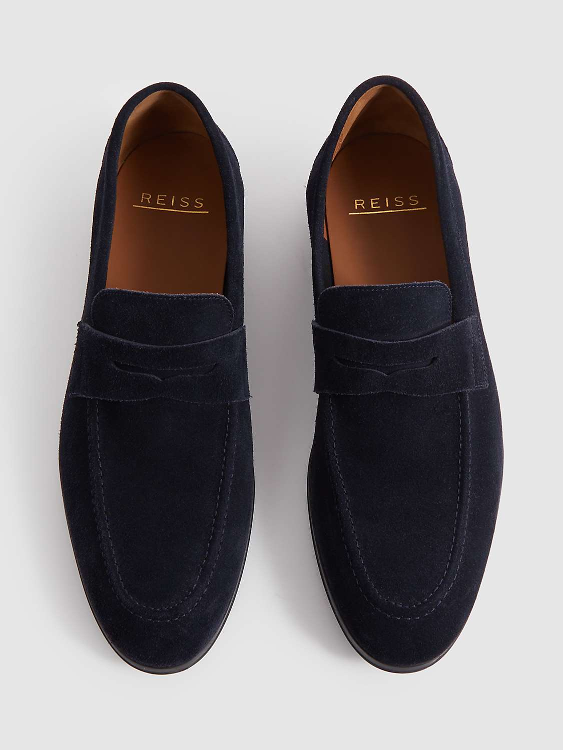 Buy Reiss Bray Suede Loafers, Navy Online at johnlewis.com