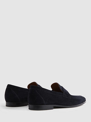 Reiss Bray Suede Loafers, Navy