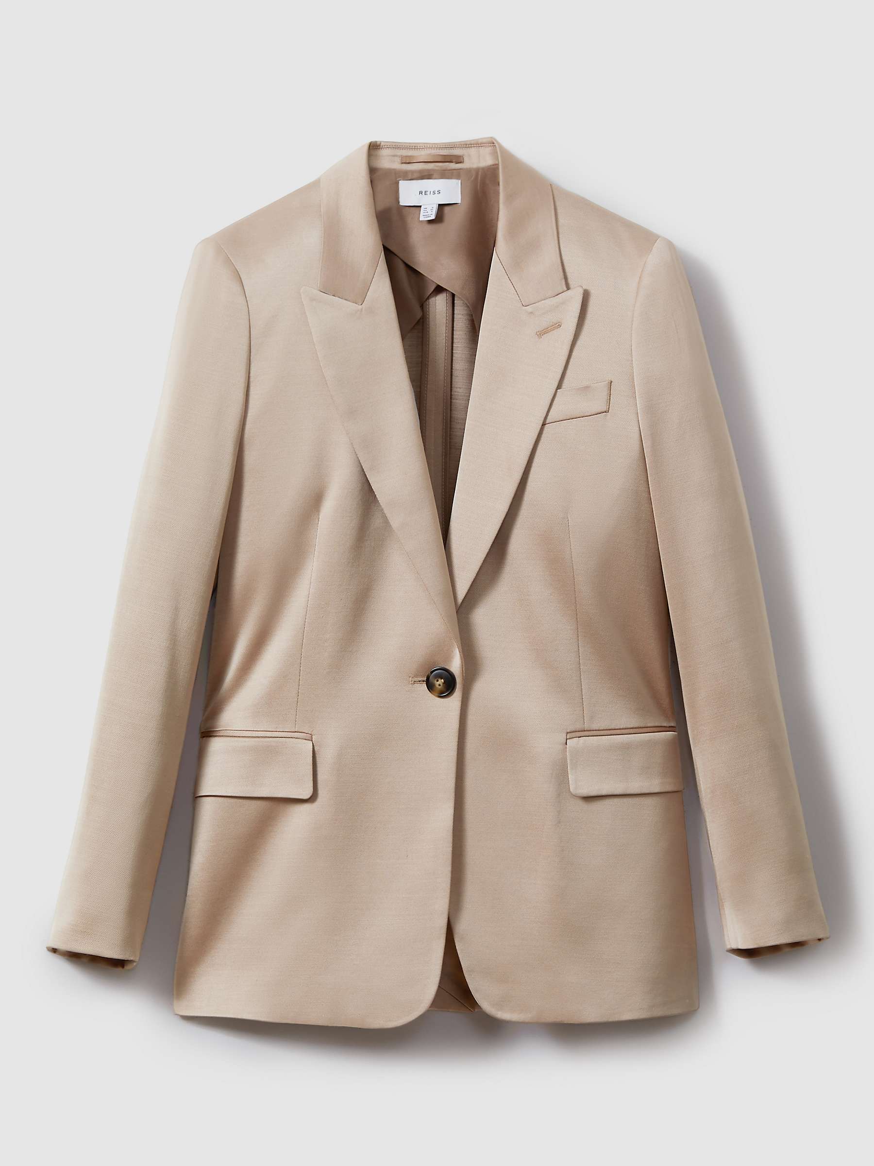 Buy Reiss Cole Single Breasted Satin Suit Blazer, Gold Online at johnlewis.com
