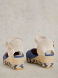 White Stuff Suede Wedge Espadrille Sandals, Mid Blue