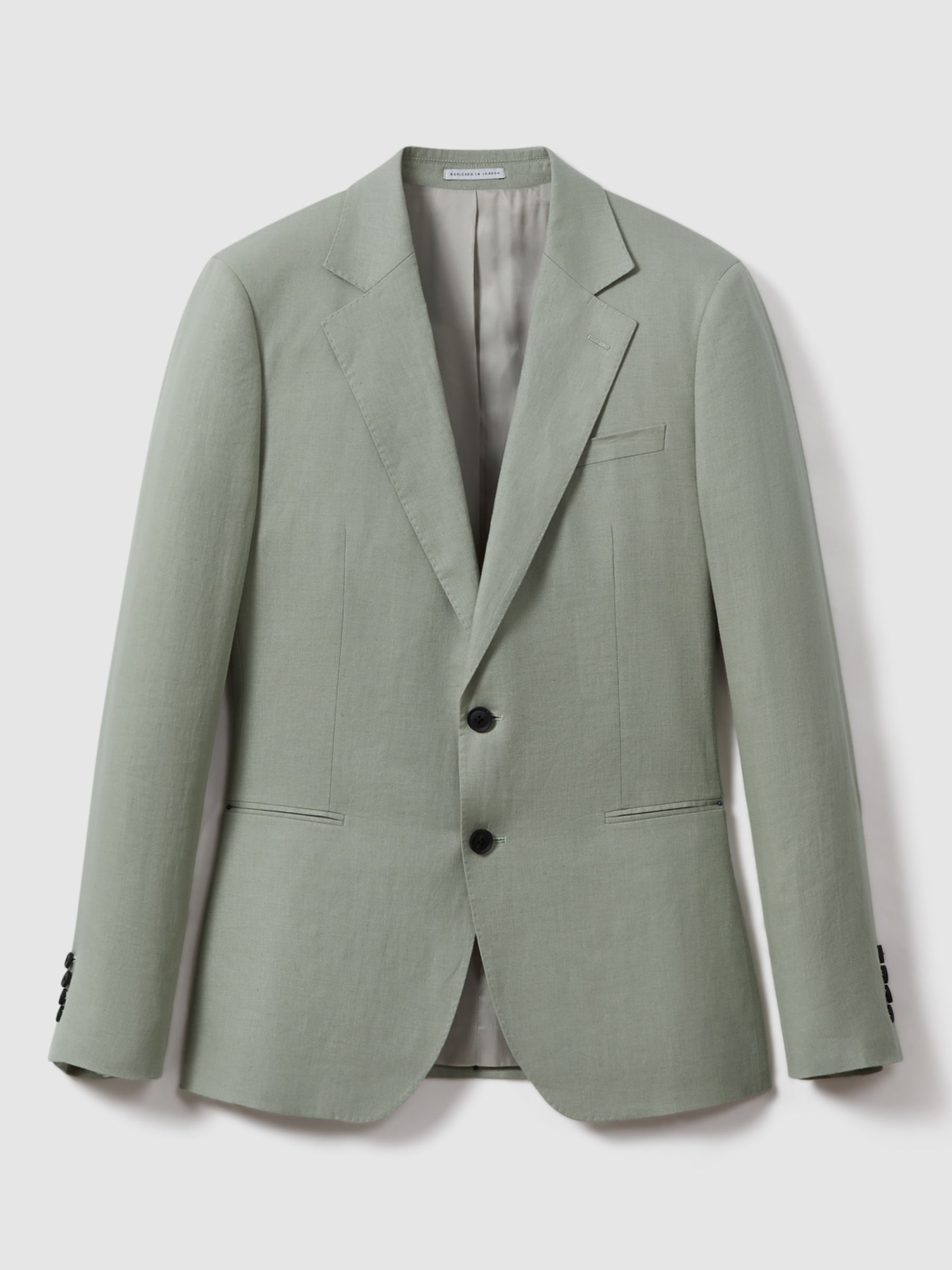 Reiss Kin Linen Tailored Jacket, Apple, 36