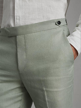 Reiss Kin Linen Slim Fit Mixer Trousers, Apple