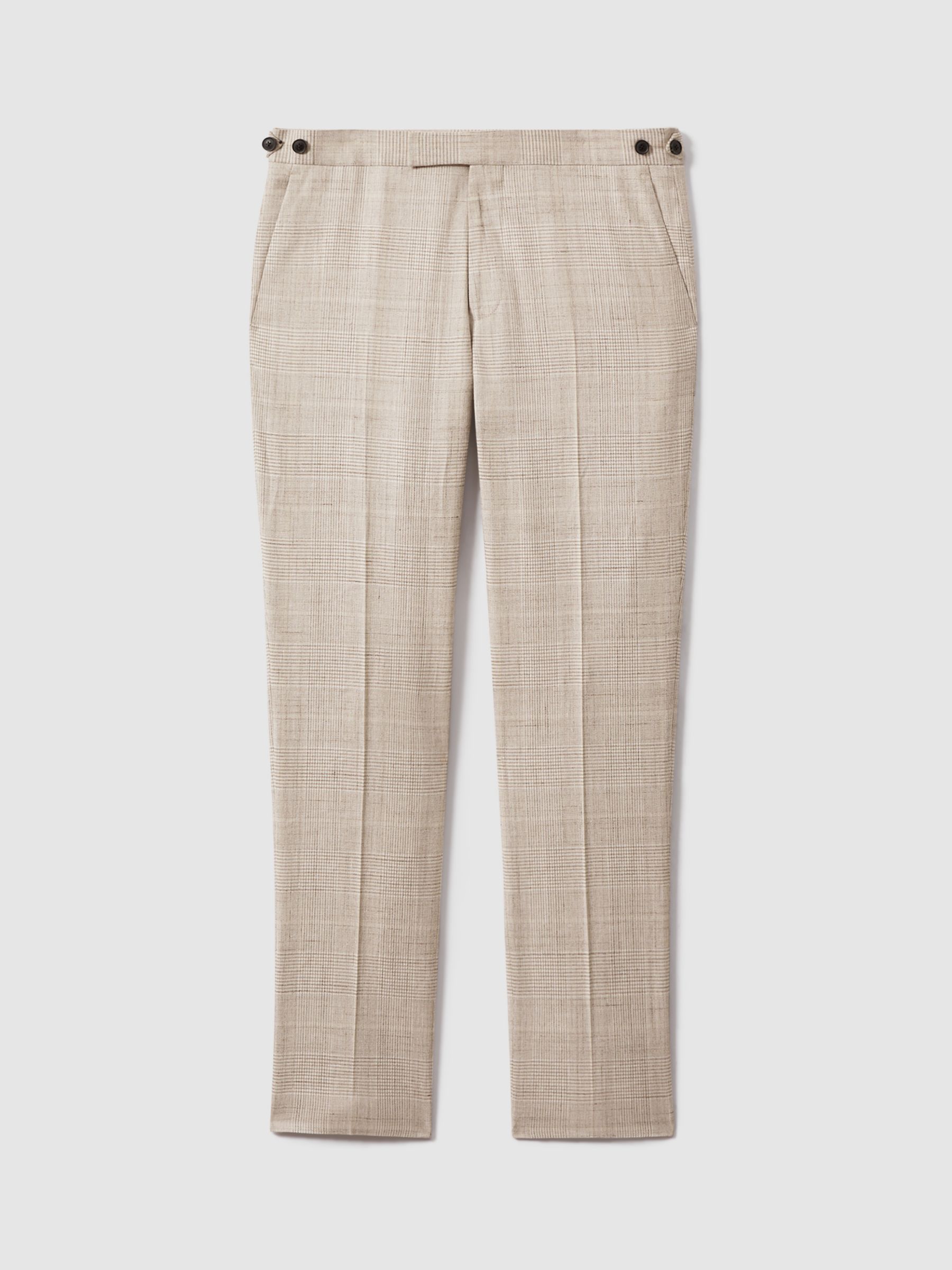 Reiss Boxhill Linen Blend Suit Trousers, Oatmeal, 28R
