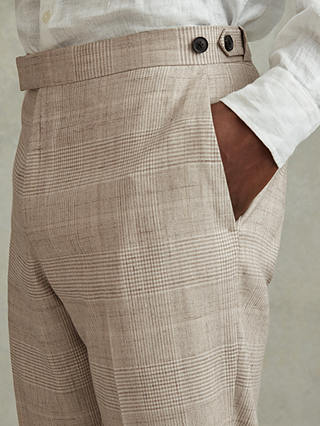 Reiss Boxhill Linen Blend Suit Trousers, Oatmeal