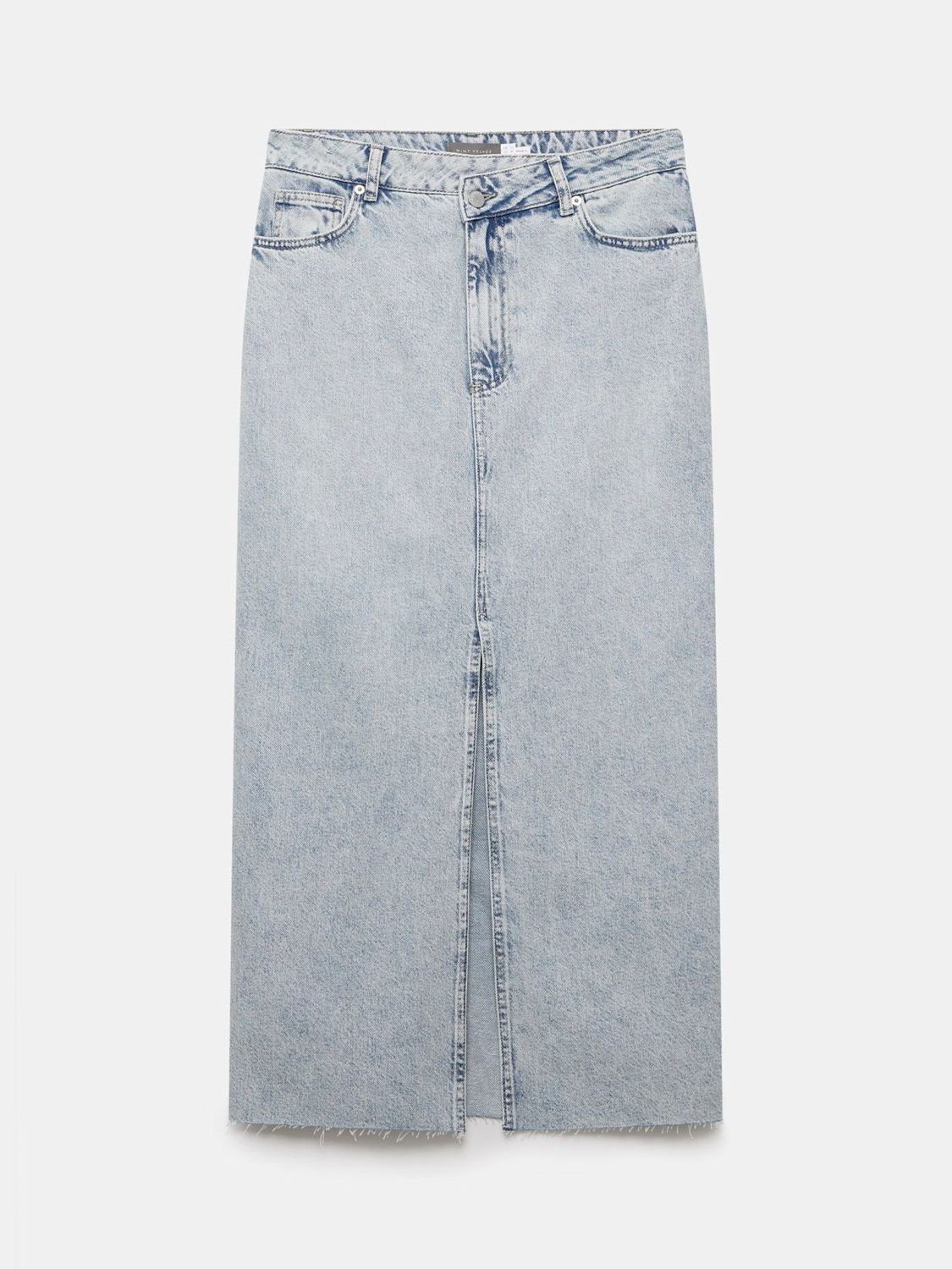 Buy Mint Velvet Denim Maxi Skirt, Blue Light Online at johnlewis.com