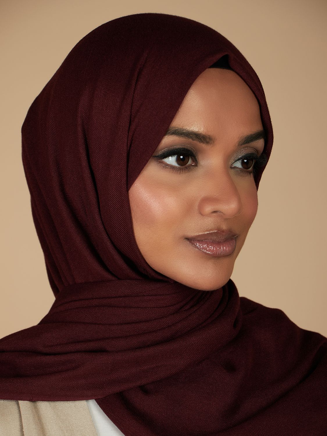 Aab Bamboo Hijab, Red Burgundy, One Size