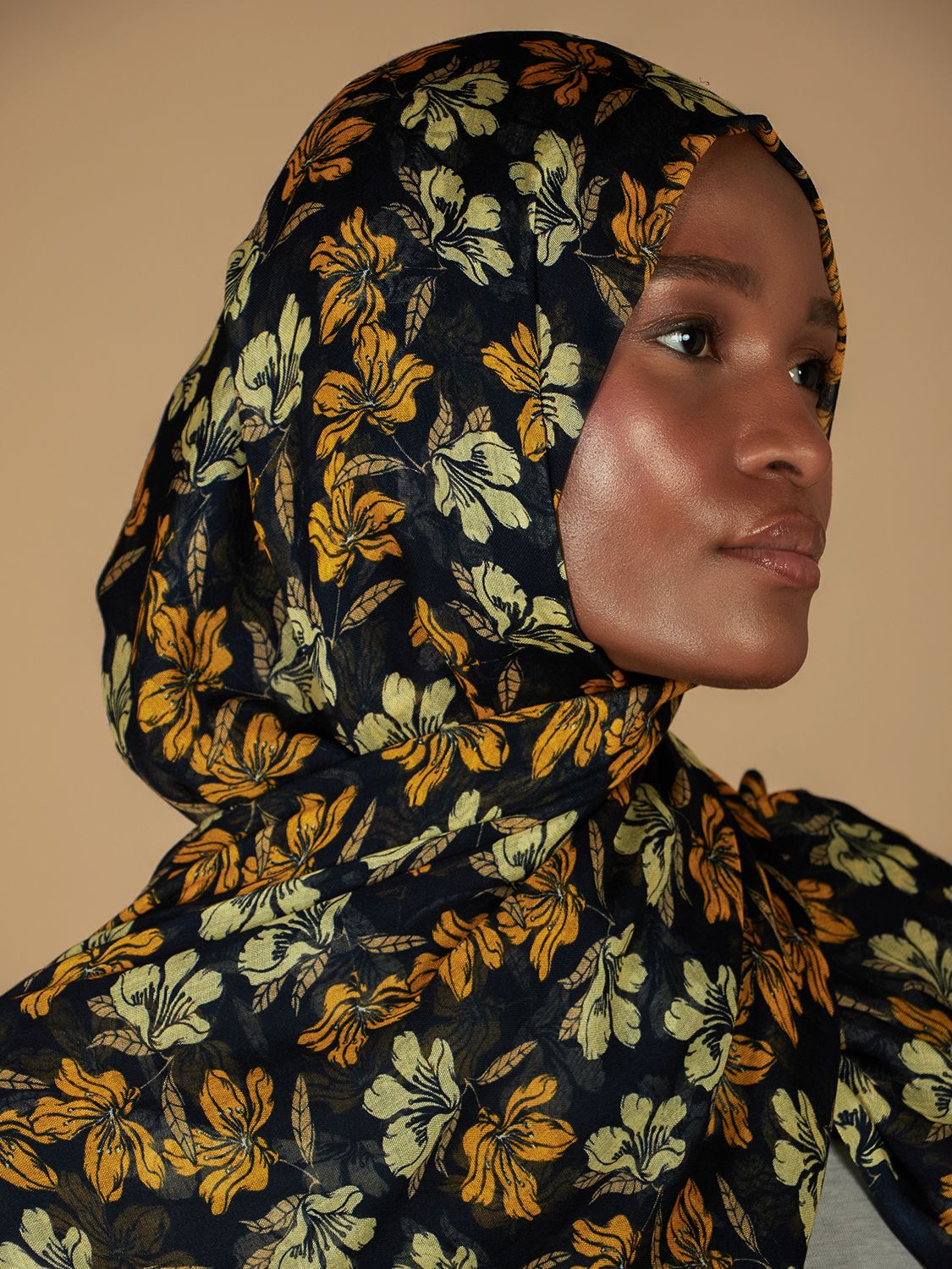 Aab Floral Print Hijab, Multi, One Size