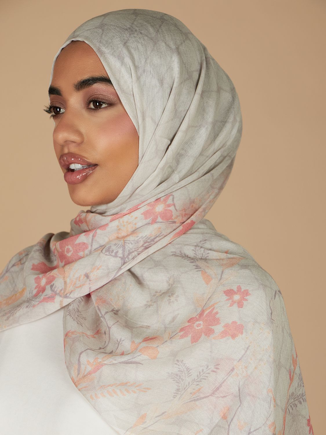 Aab Cherry Blossom Print Hijab, Multi, One Size