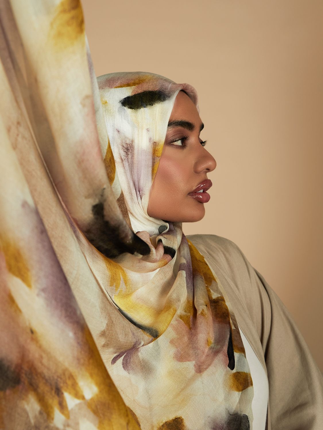 Aab Monet Print Hijab, Multi, One Size