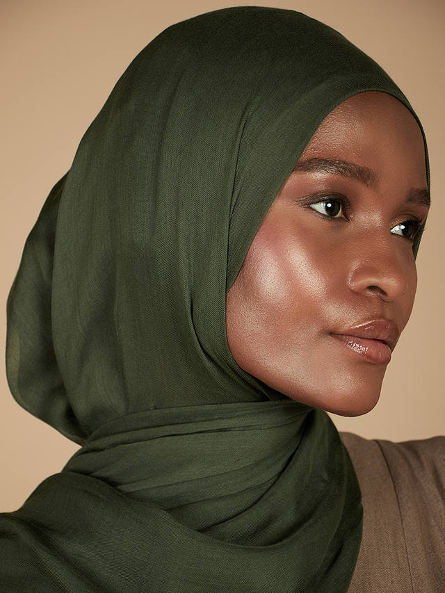 Aab Plain Modal Hijab, Green Dark