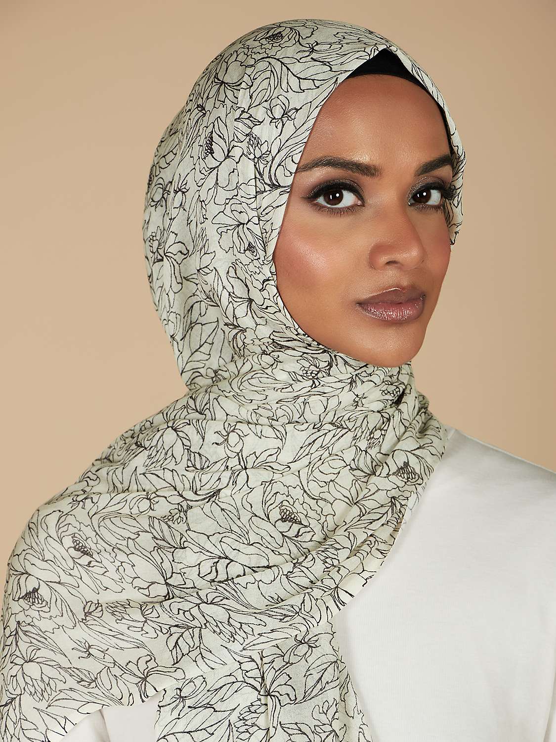 Buy Aab Sketched Blooms Print Hijab, Multi Online at johnlewis.com