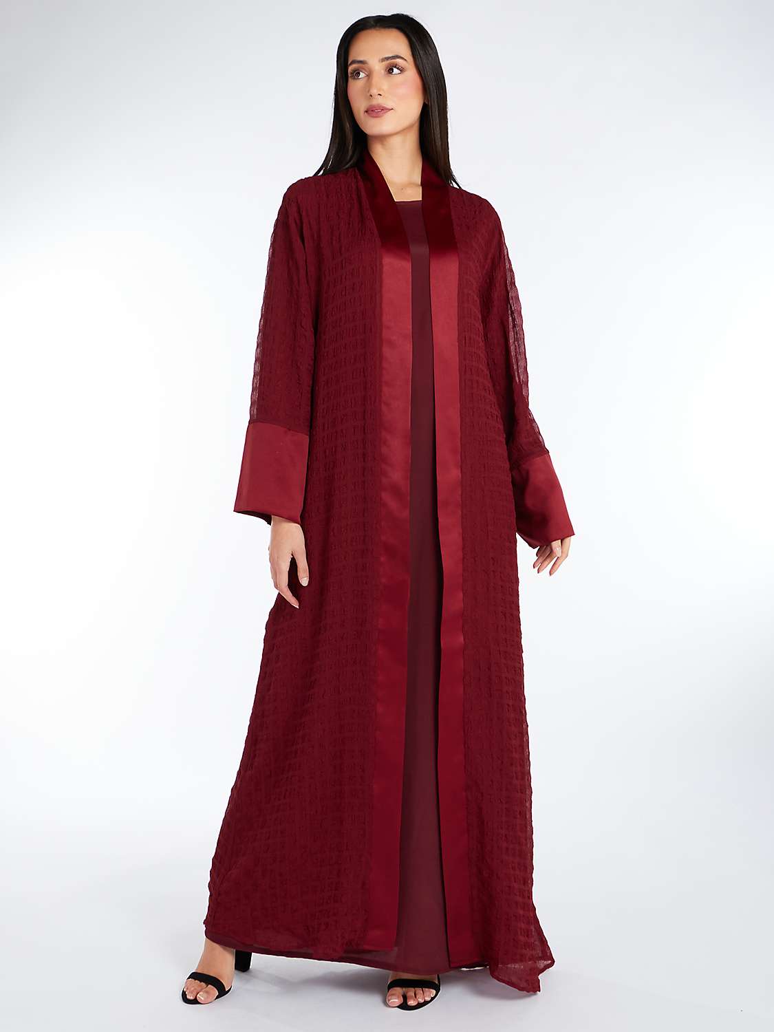 Buy Aab Crinkled Chiffon Kimono, Red Burgundy Online at johnlewis.com