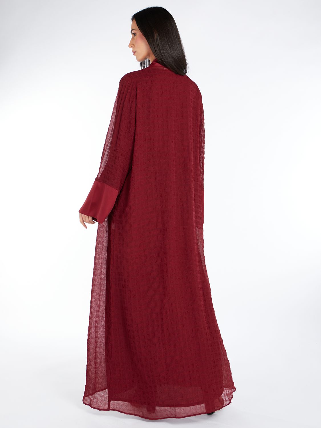 Buy Aab Crinkled Chiffon Kimono, Red Burgundy Online at johnlewis.com