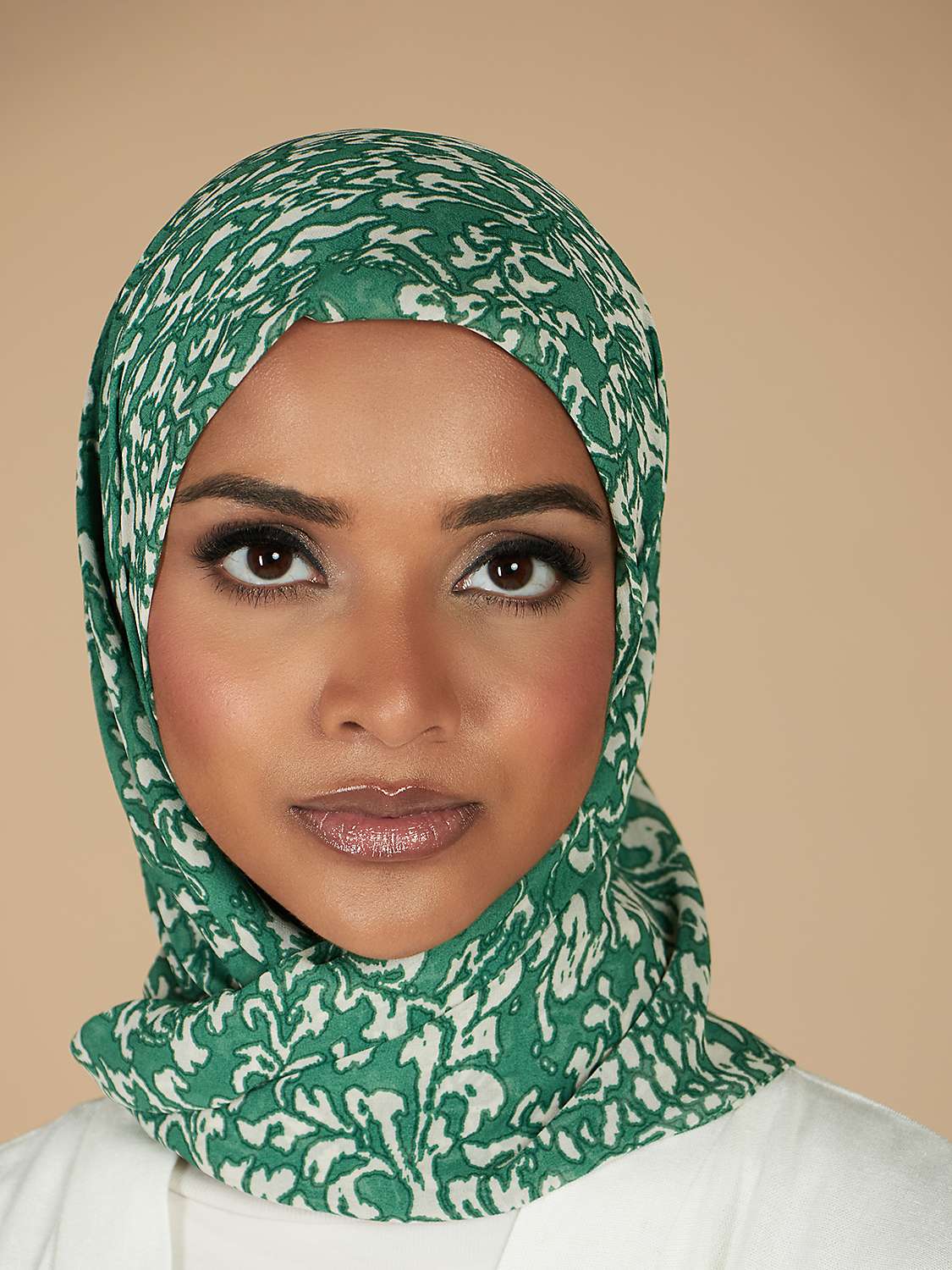 Buy Aab Verdant Print Square Hijab, Green Online at johnlewis.com