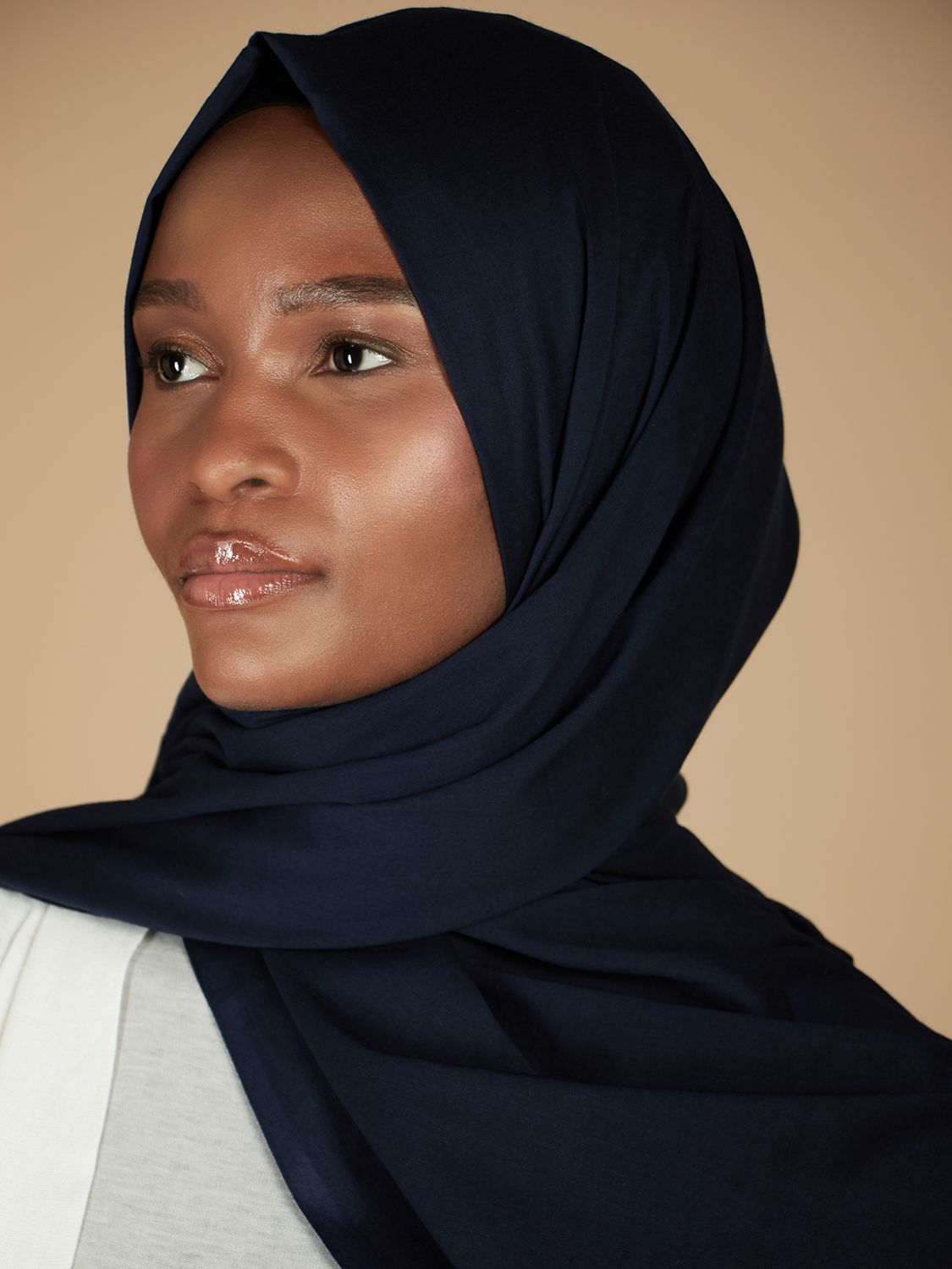 Aab Organic Cotton Hijab, Blue Navy, One Size