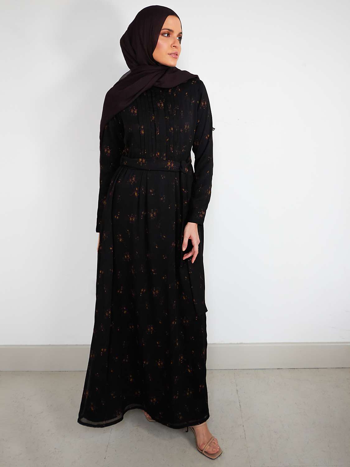 Buy Aab Verbena Floral Print Maxi Dress, Black/Multi Online at johnlewis.com
