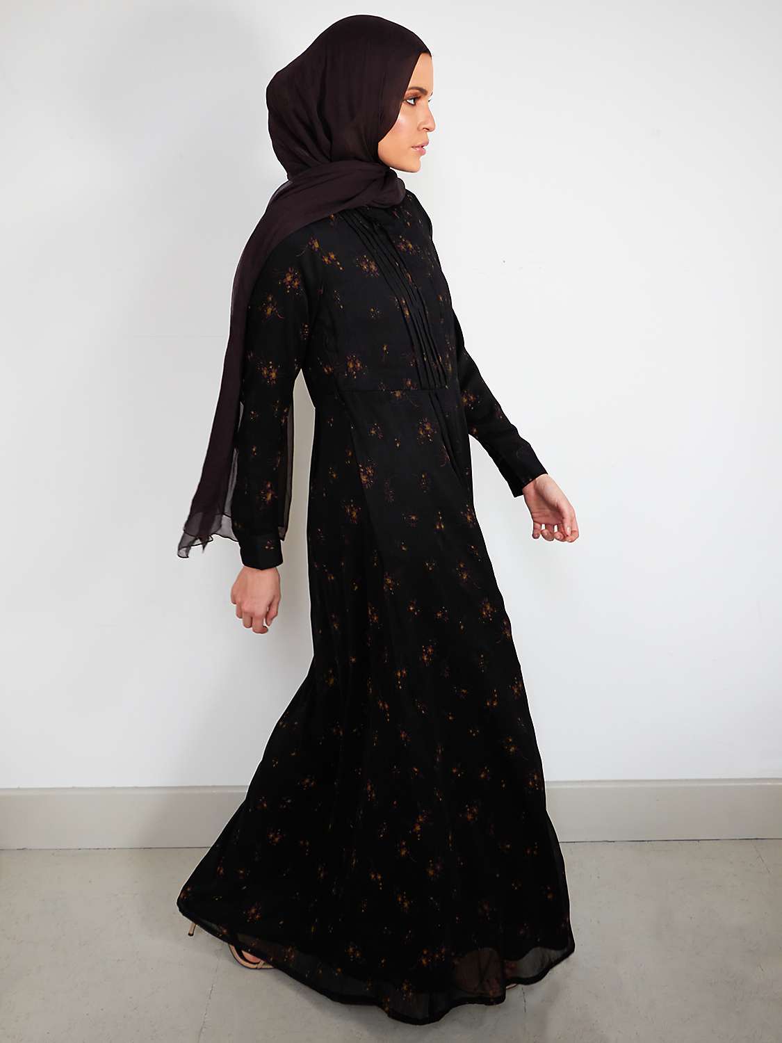 Buy Aab Verbena Floral Print Maxi Dress, Black/Multi Online at johnlewis.com