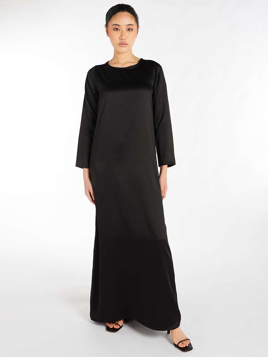 Buy Aab Satin Slip Dress, Black Online at johnlewis.com