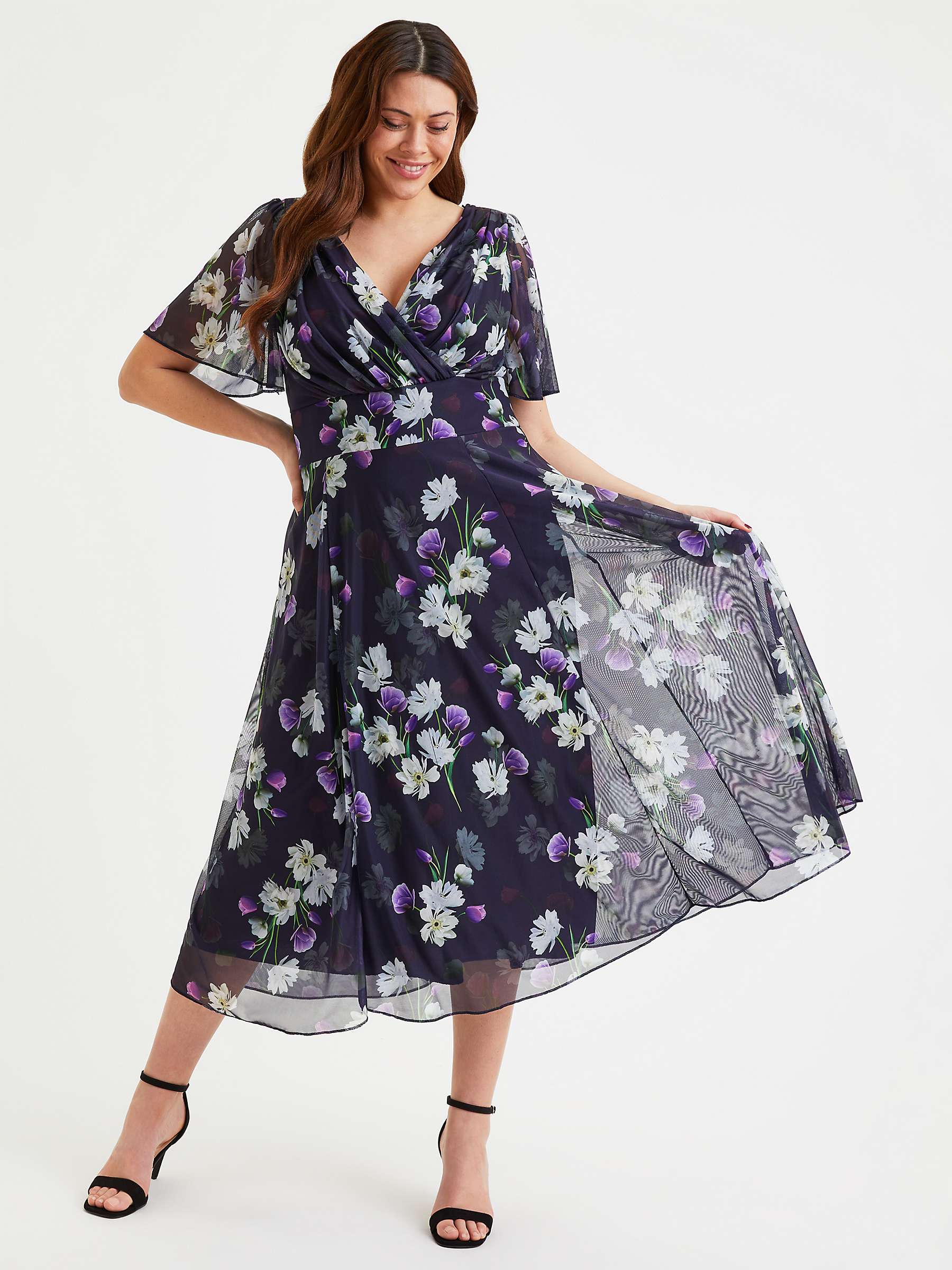 Buy Scarlett & Jo Victoria Floral Midi Dress, Dark Navy/Multi Online at johnlewis.com