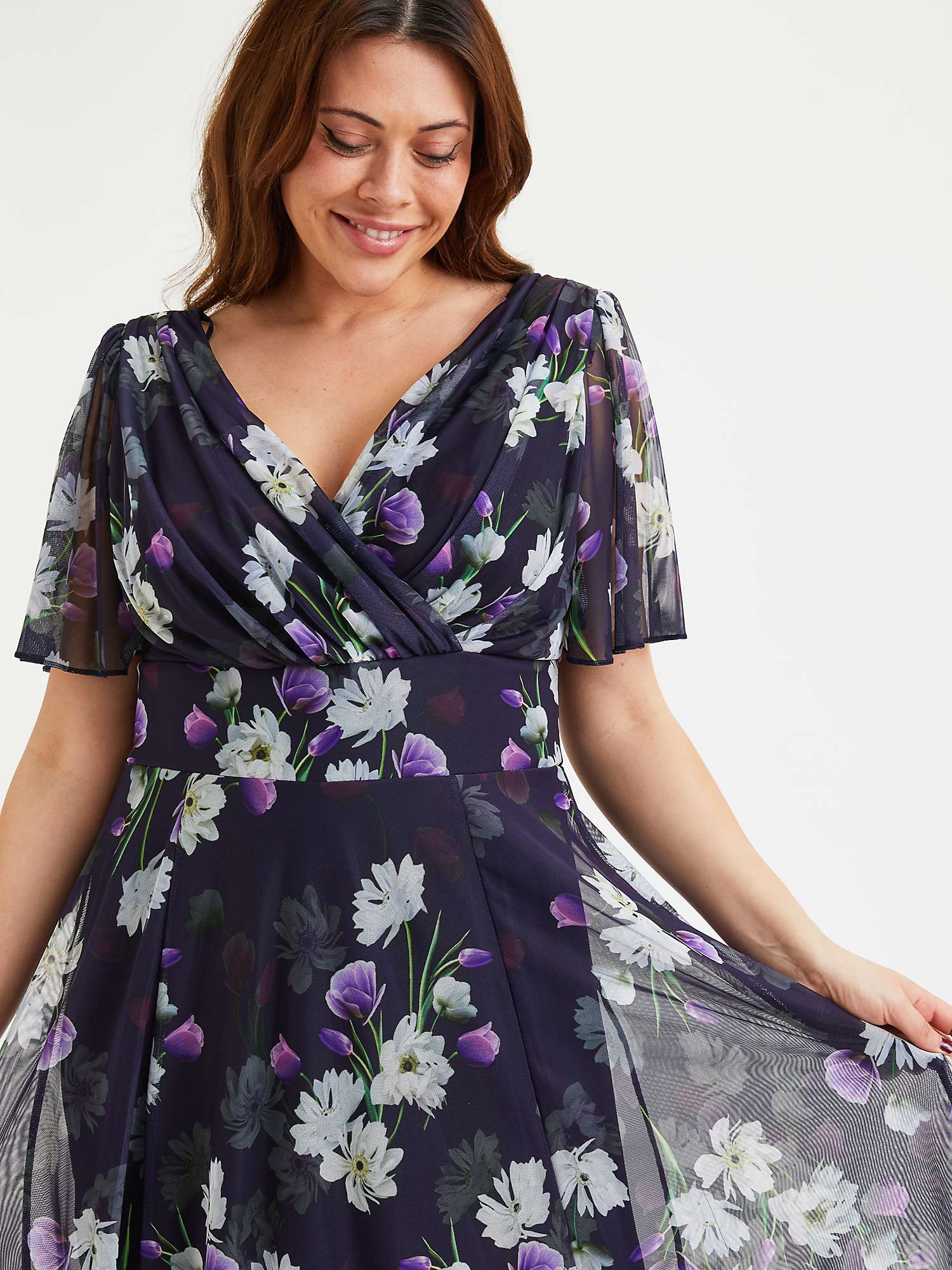 Buy Scarlett & Jo Victoria Floral Midi Dress, Dark Navy/Multi Online at johnlewis.com