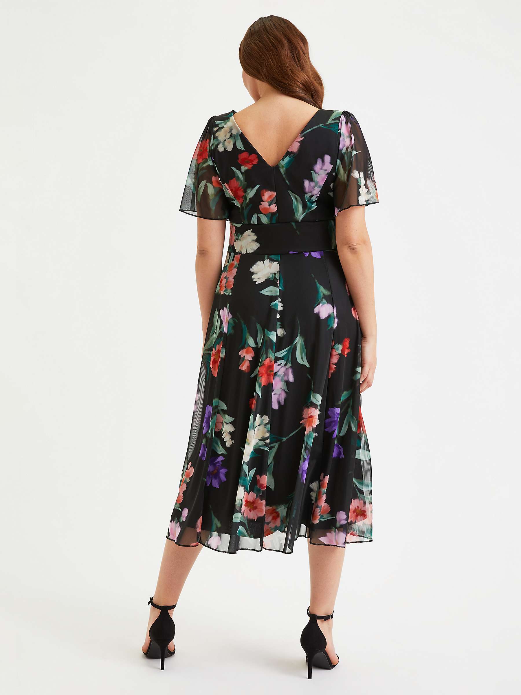 Buy Scarlett & Jo Victoria Floral Midi Dress, Black/Multi Online at johnlewis.com