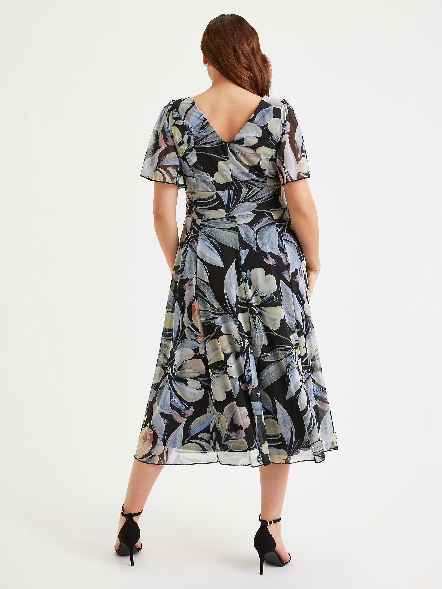 Buy Scarlett & Jo Victoria Floral Midi Dress, Black Pastiche Online at johnlewis.com