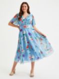 Scarlett & Jo Victoria Floral Midi Dress, Blue/Multi