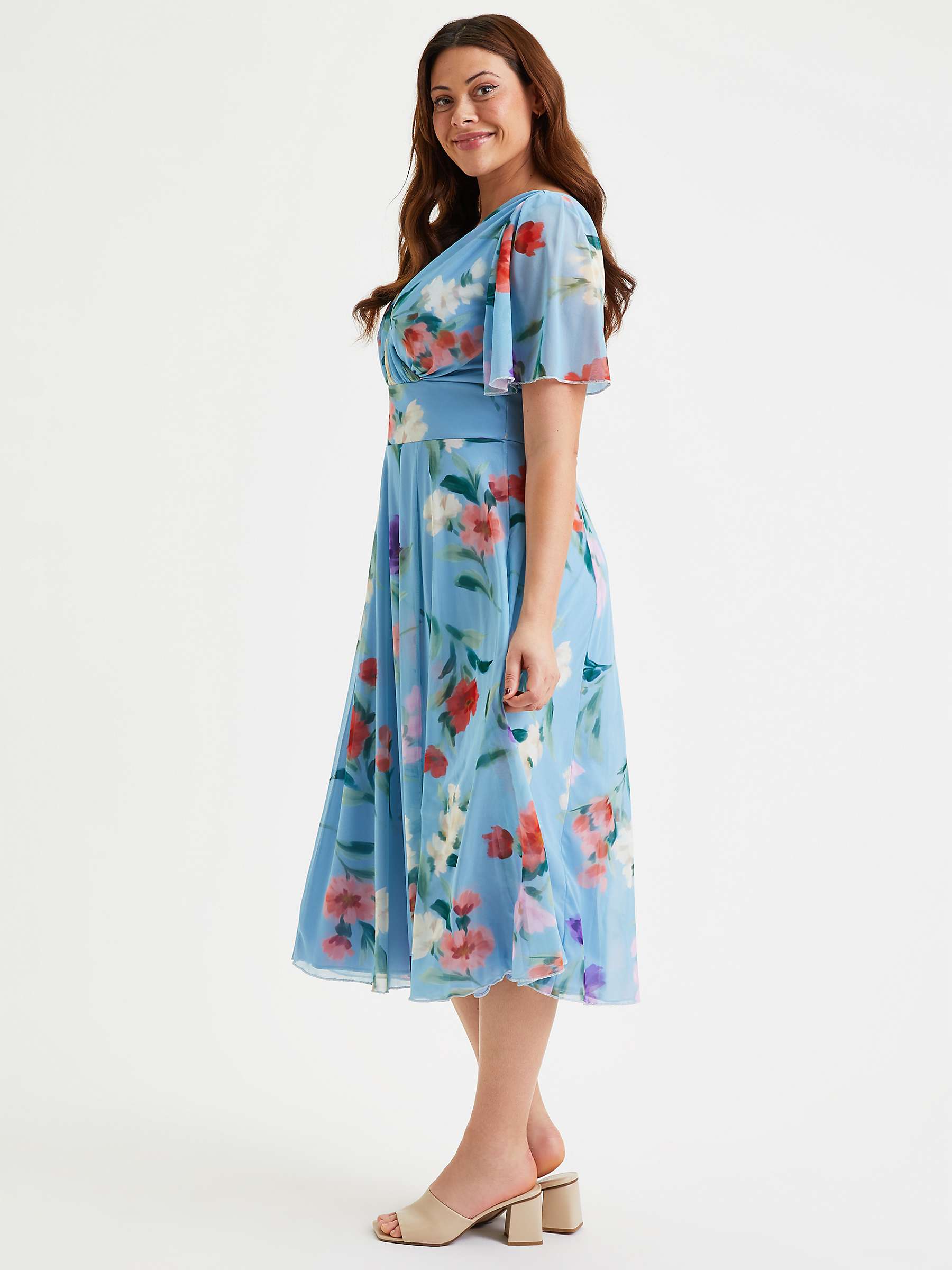 Buy Scarlett & Jo Victoria Floral Midi Dress, Blue/Multi Online at johnlewis.com