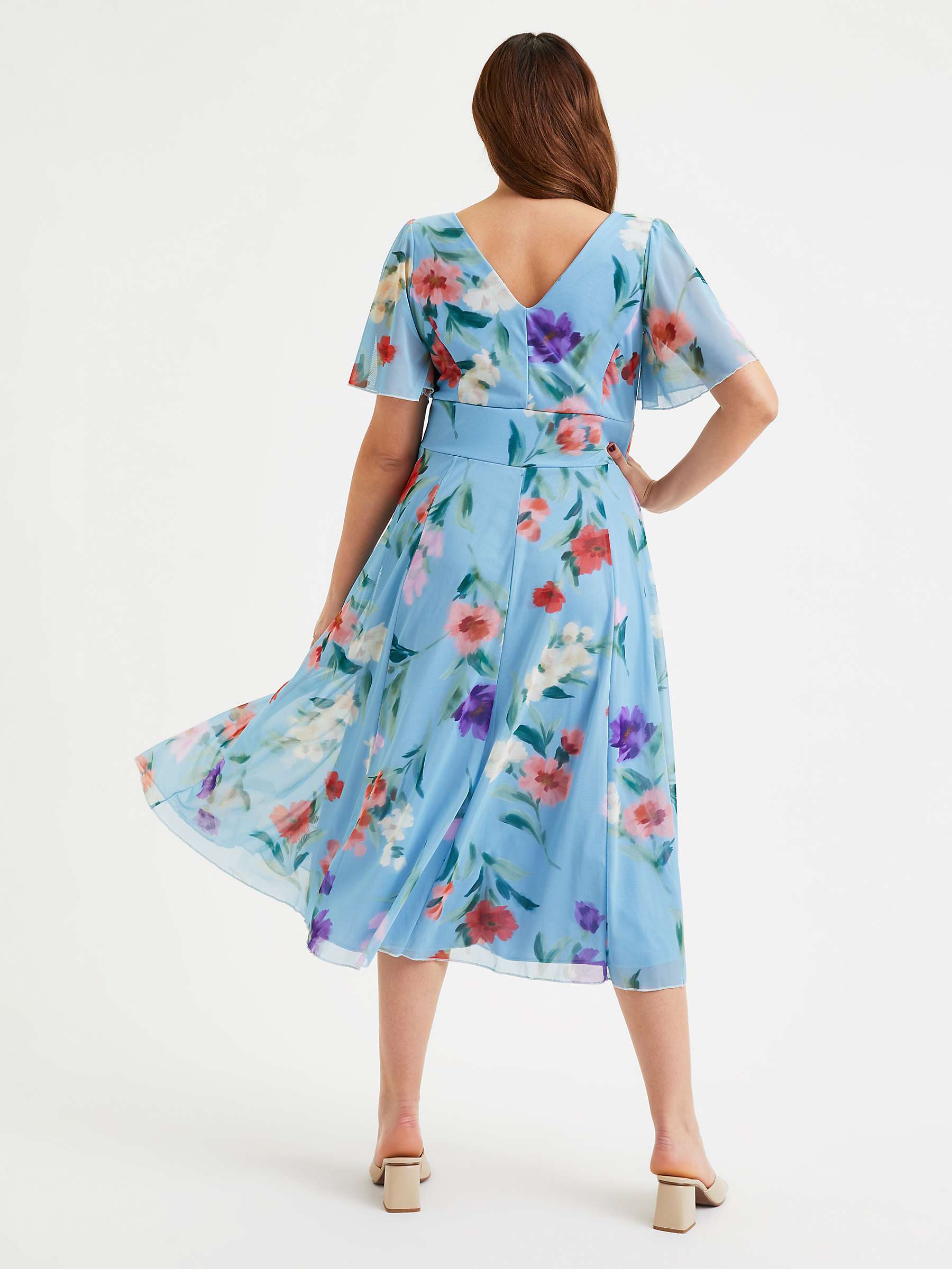 Buy Scarlett & Jo Victoria Floral Midi Dress, Blue/Multi Online at johnlewis.com
