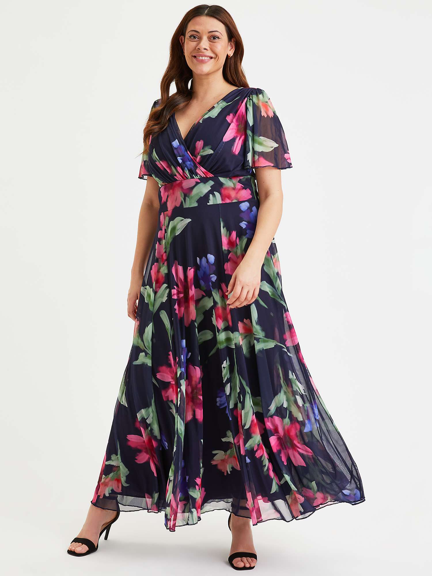 Buy Scarlett & Jo Isabelle Floral Maxi Dress, Navy/Pink Online at johnlewis.com
