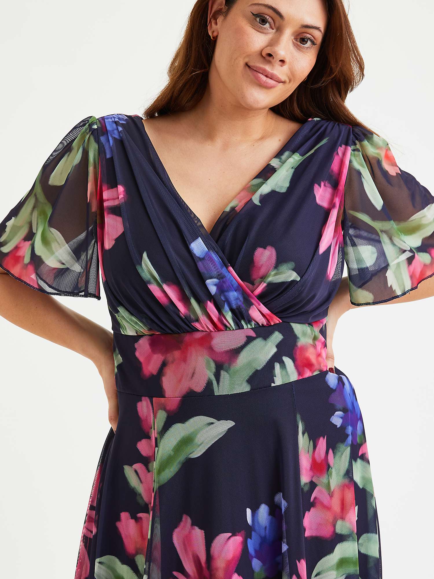 Buy Scarlett & Jo Isabelle Floral Maxi Dress, Navy/Pink Online at johnlewis.com