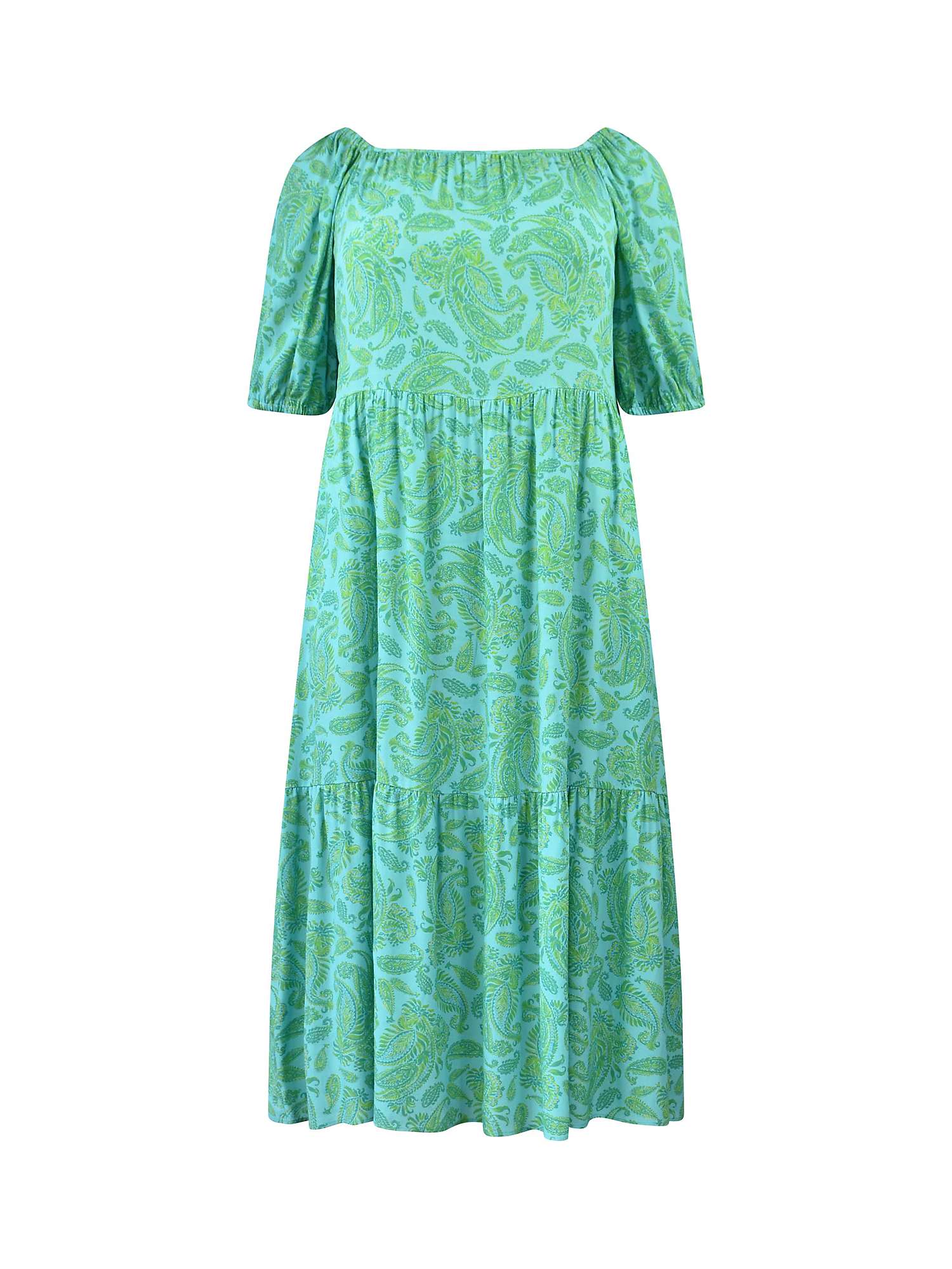Buy Live Unlimited Curve Petite Paisley Puff Sleeve Midi Dress, Green Online at johnlewis.com