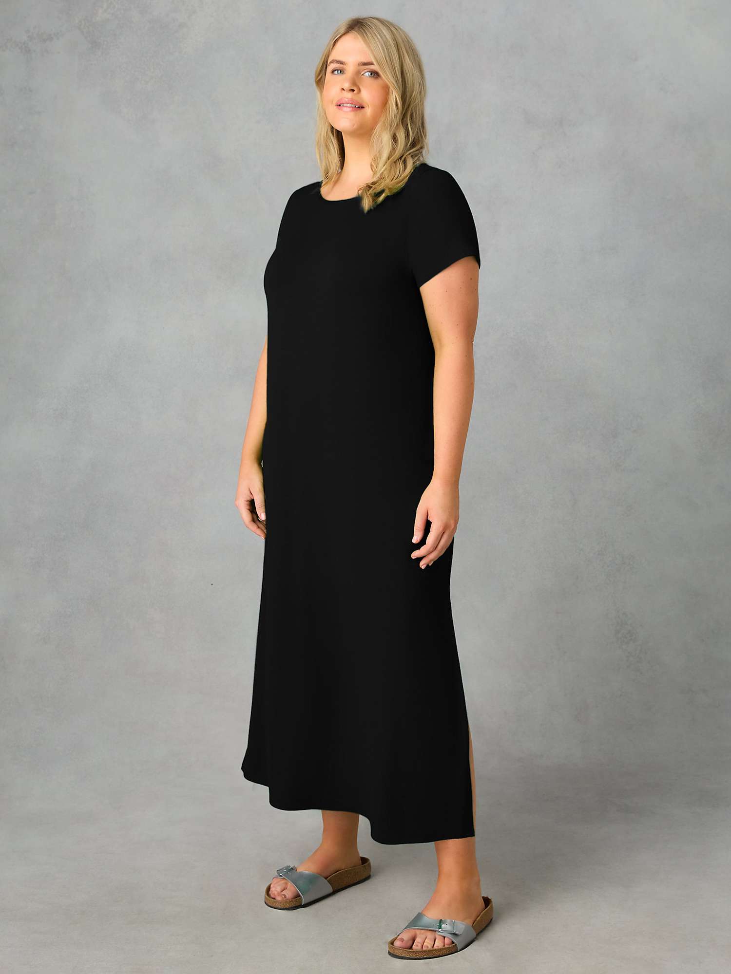 Buy Live Unlimited Curve T-Shirt Maxi Dress, Black Online at johnlewis.com