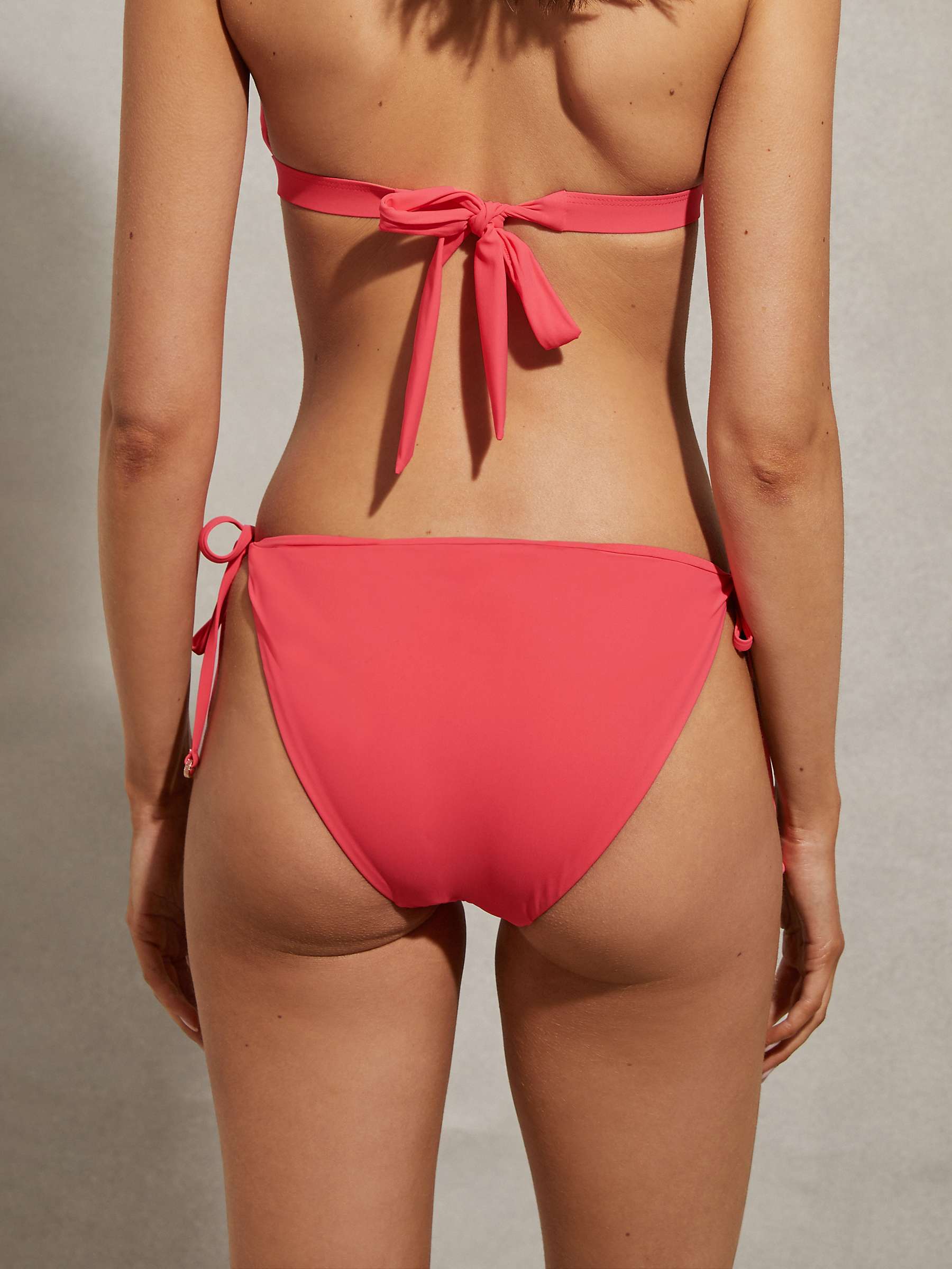 Buy Reiss Riah Tie Side Bikini Bottoms, Coral Online at johnlewis.com