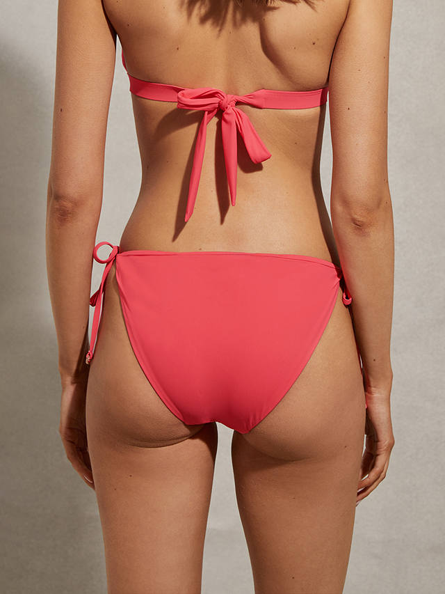 Reiss Riah Tie Side Bikini Bottoms, Coral