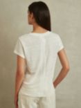 Reiss Lottie Linen T-Shirt, White