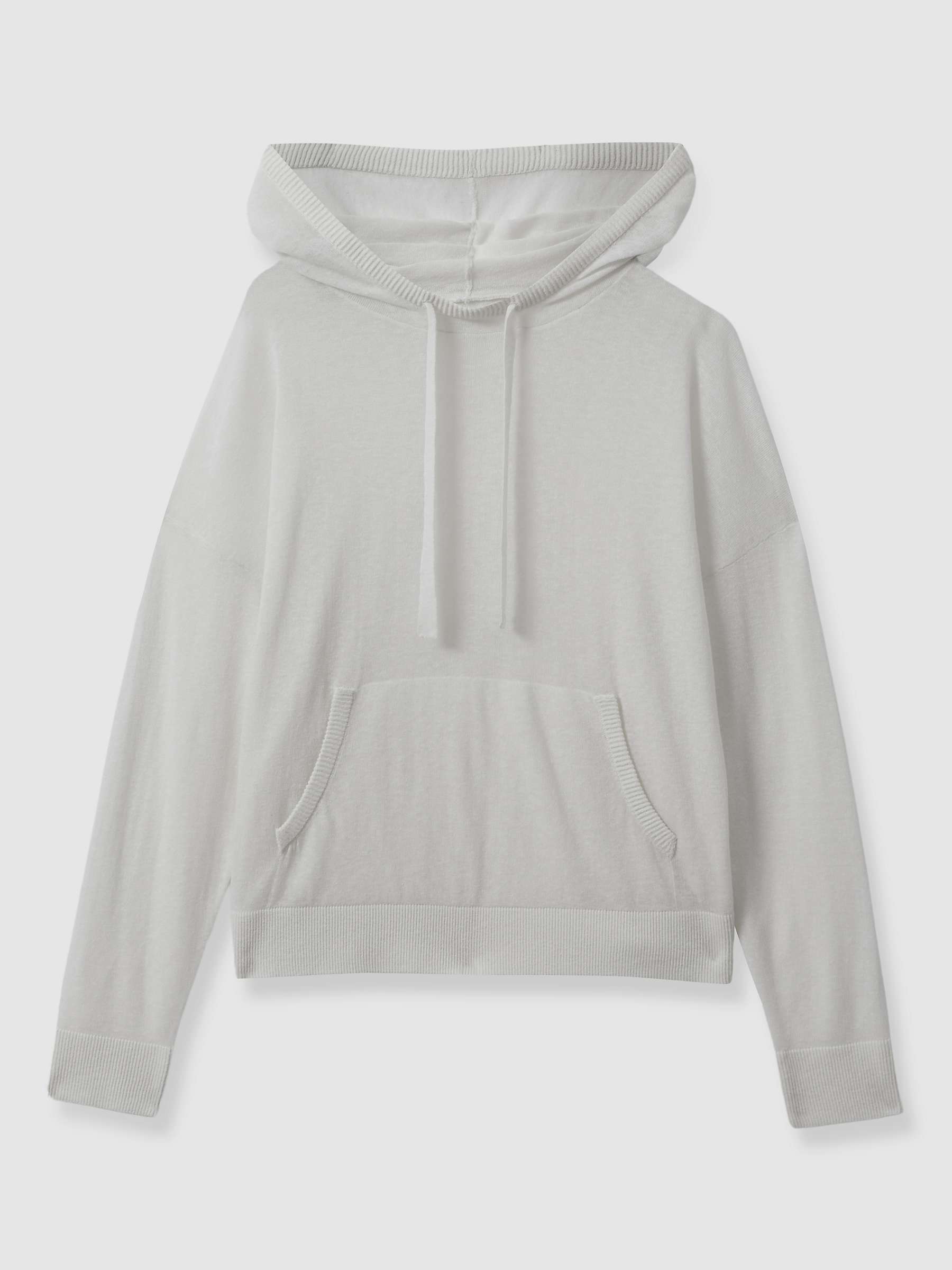 Buy Reiss Candy Linen Blend Hoodie, Ivory Online at johnlewis.com