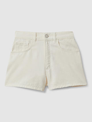 Reiss Colorado Cotton Blend Shorts, Cream