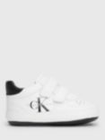 Calvin Klein Baby Monogram Logo Riptape Trainers, White/Black, White/Black