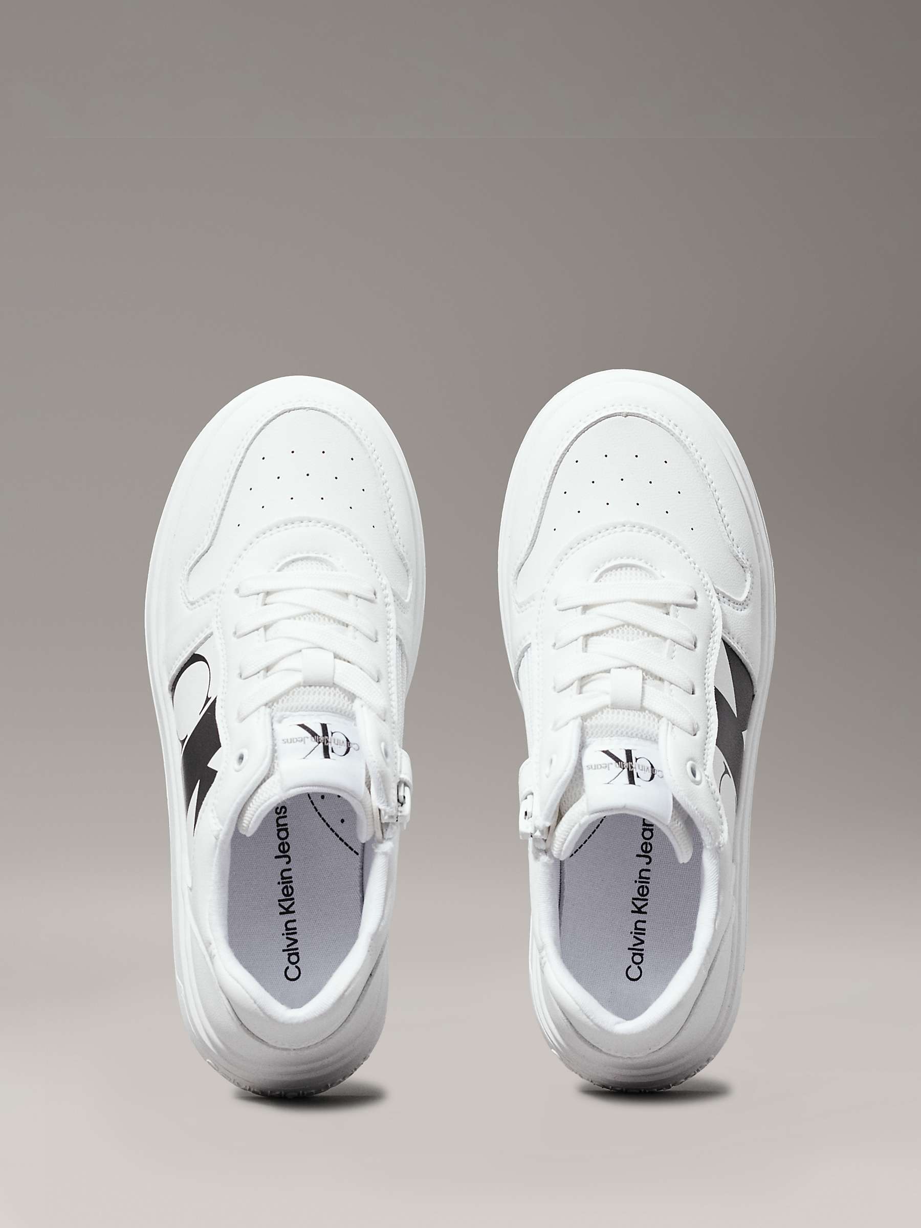 Buy Calvin Klein Kids' CK Low Lace-Up Trainers, White Online at johnlewis.com