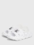 Calvin Klein Kids' Logo Speckle Print Sliders, White