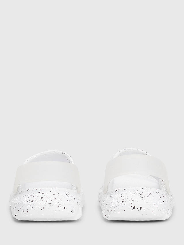Calvin Klein Kids' Logo Speckle Print Sliders, White