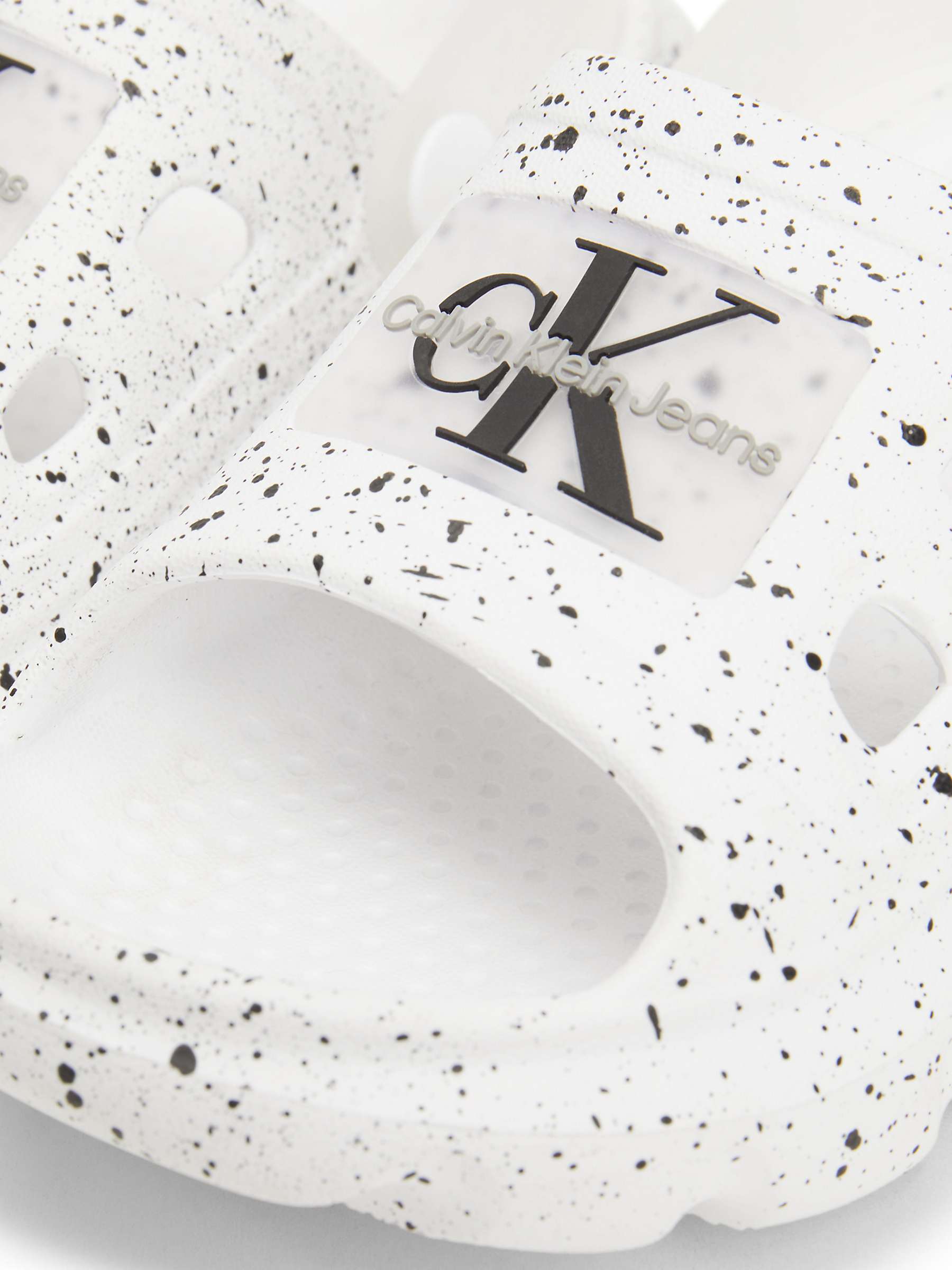 Buy Calvin Klein Kids' Logo Speckle Print Sliders, White Online at johnlewis.com
