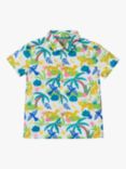 Frugi Kids' Harvey Organic Cotton Jaguar Jungle Hawaiian Shirt, Multi