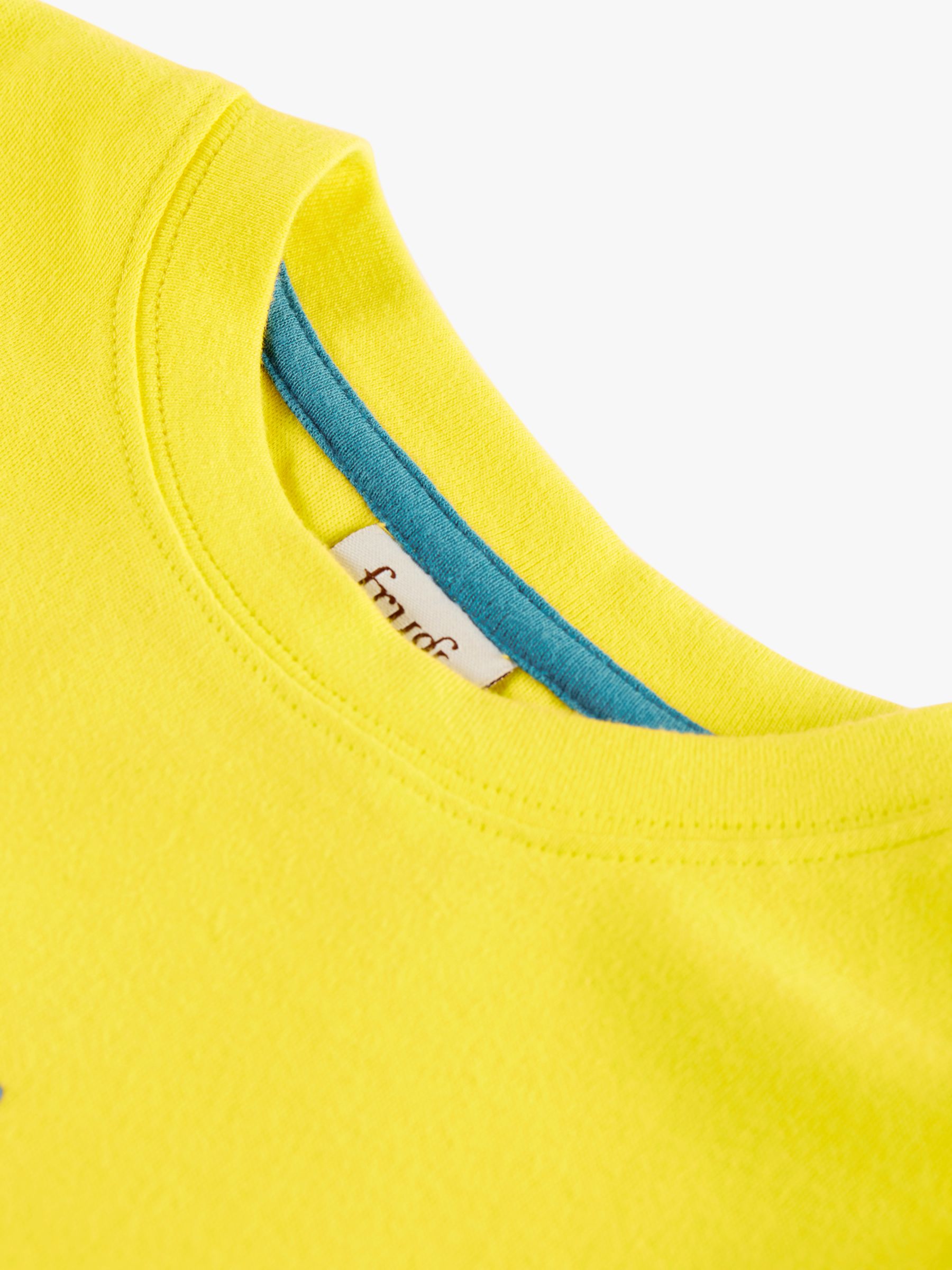 Buy Frugi Kids' Carsen Organic Cotton Macaw Embroidered T-Shirt, Banana/Multi Online at johnlewis.com