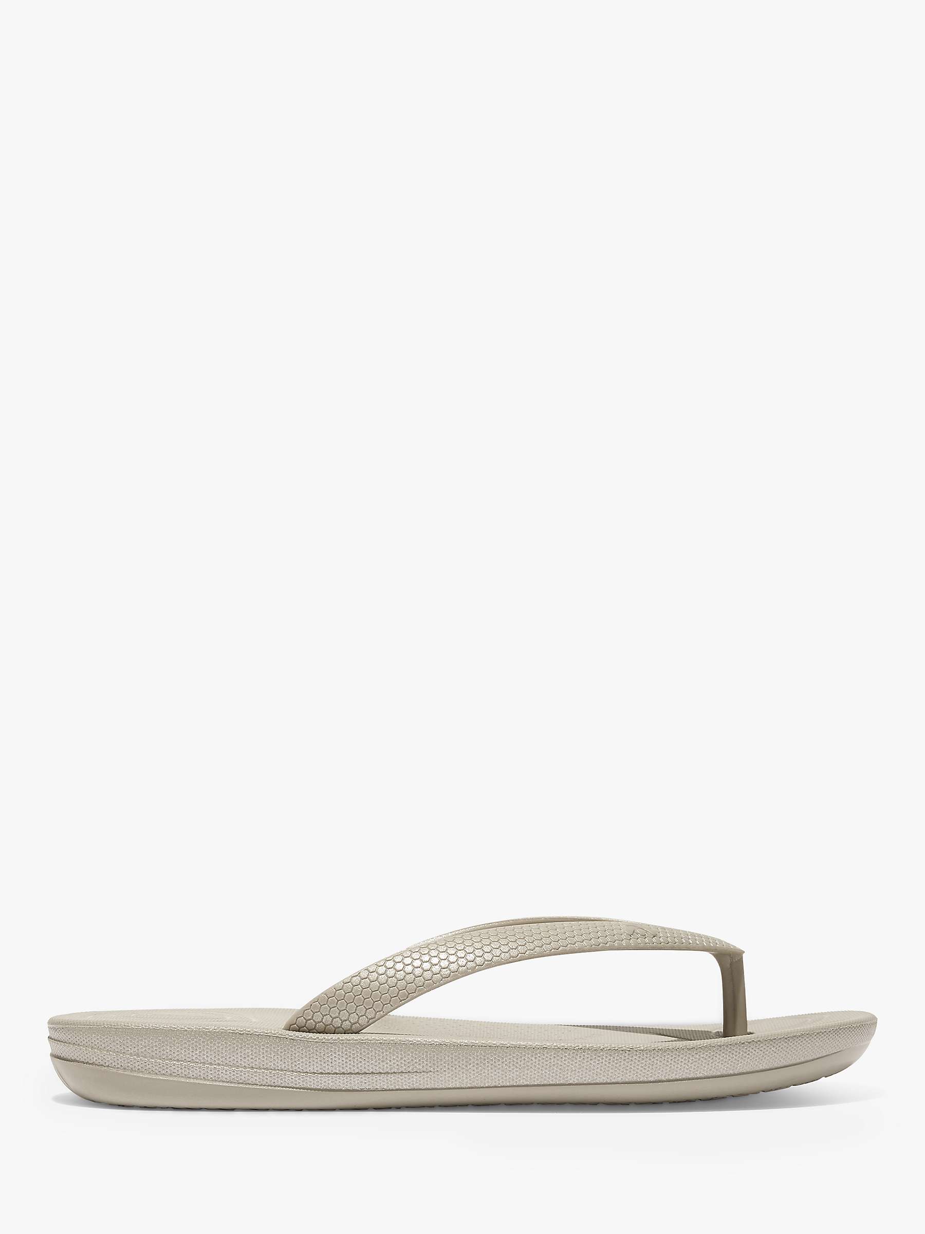 Buy FitFlop Kids' Iqushion Pearlised Flip Flops, Silver Online at johnlewis.com