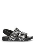 Calvin Klein Kids' Logo Riptape Strap Sandals, Black/White