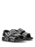 Calvin Klein Kids' Logo Riptape Strap Sandals, Black/White, Black