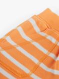 Frugi Baby Little Ellis Organic Cotton Breton Stripe Shorts, Tangerine