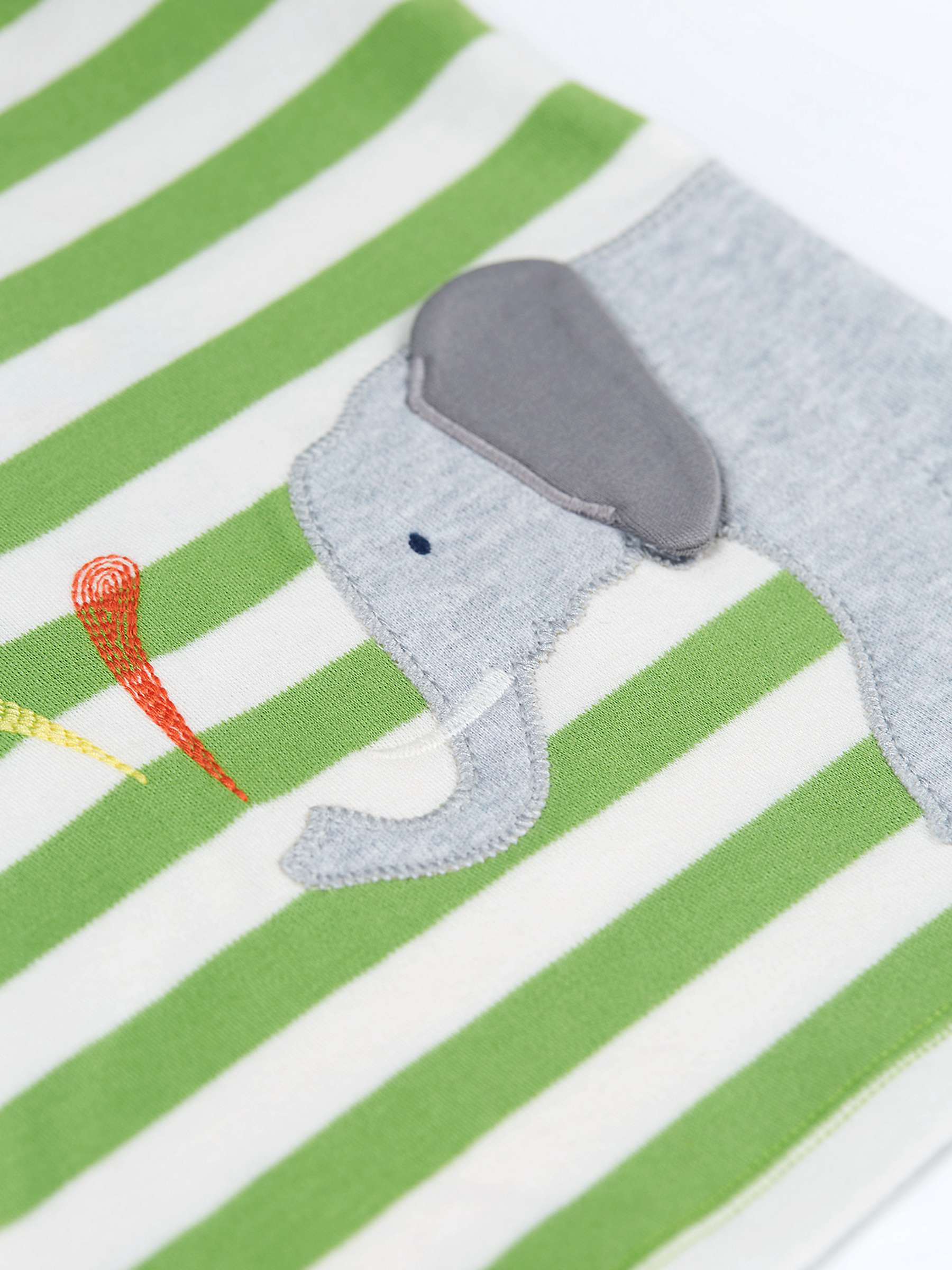 Buy Frugi Baby Organic Cotton Easy On Wrap Around T-Shirt & Shorts Set, Kiwi Stripe/Elephant Online at johnlewis.com